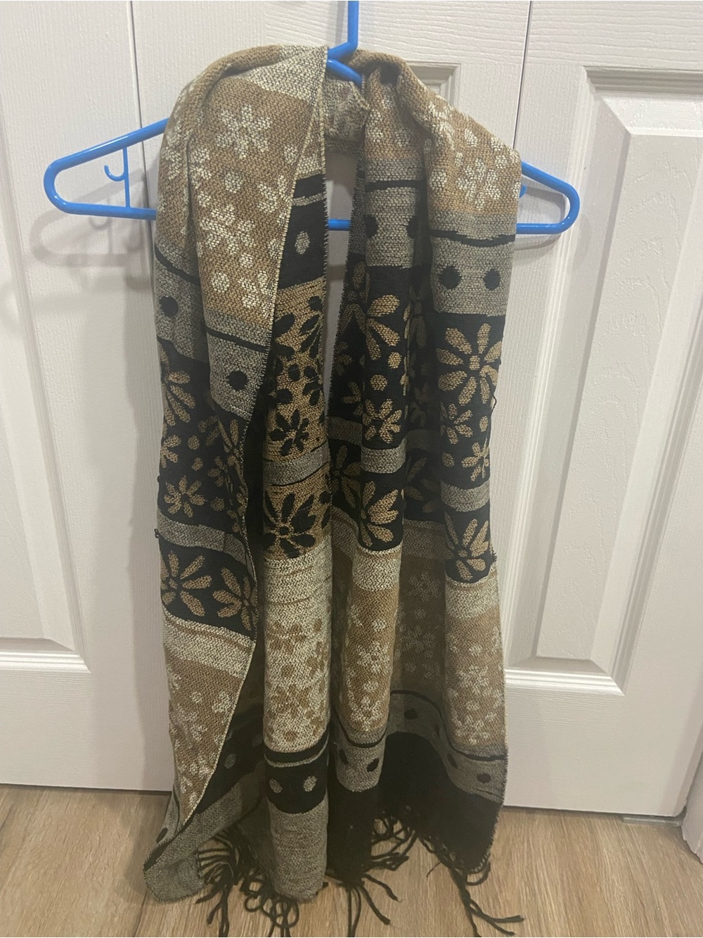 Corrieri Ido Pattern scarf in Brown and Black - Made in Italy